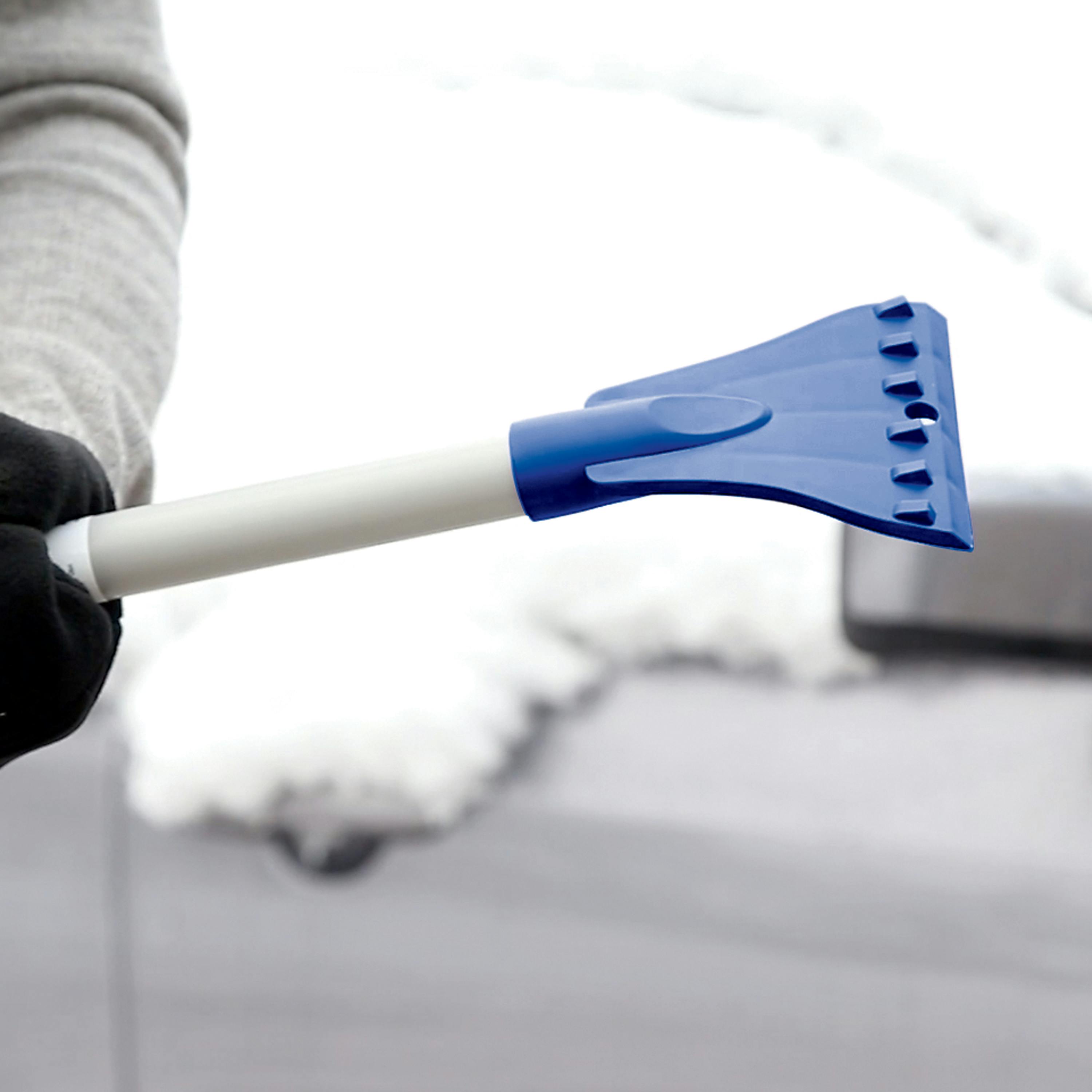 Blue /& Black Extendable Snow Broom with Foam Grip Suitable for Small Car SUPERJARE Telescoping Snow Brush with Integrated Ice Scraper /& Squeegee Head